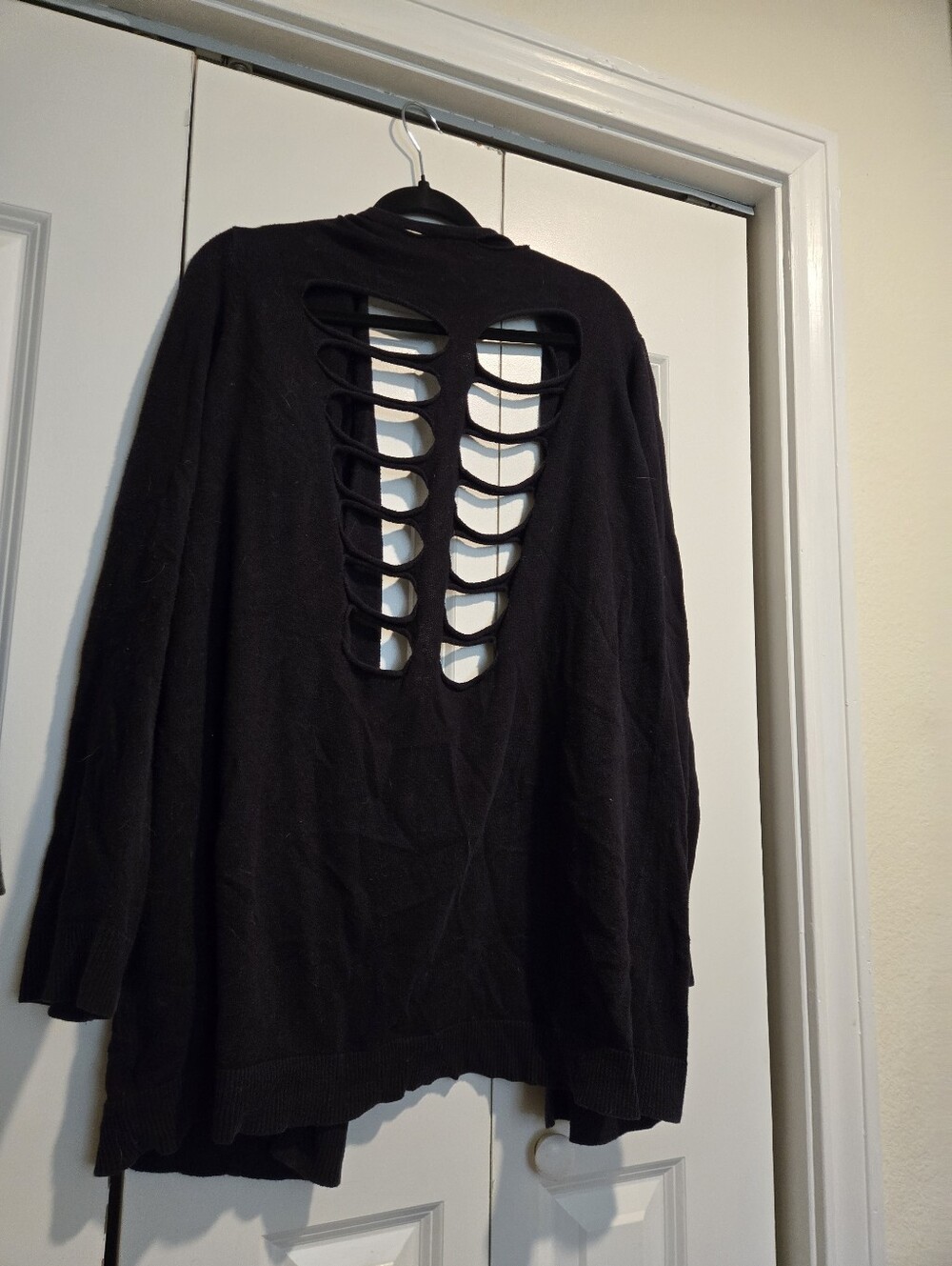 Torrid Black Cutout Back Women's Open Front Cardigan Sweater 2x